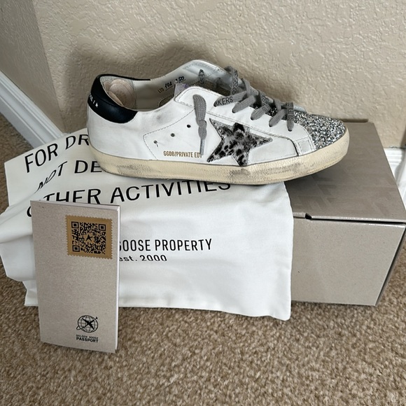 Golden Goose size 7 (37) Cow print star with silver glitter. - Picture 3 of 4